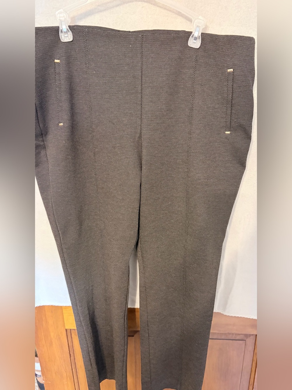 Chico's Brown Textured Straight-Leg Pants